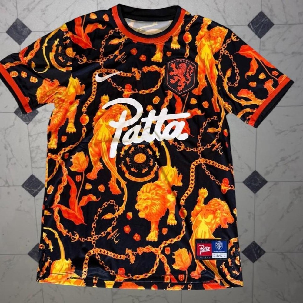 Nike x Patta x Netherlands KNVB Pre-Match Jersey Black Fire Size S
